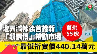 澄天减辣后首推新「亲民价」带动市场，首批55伙最低折实价440.14万元