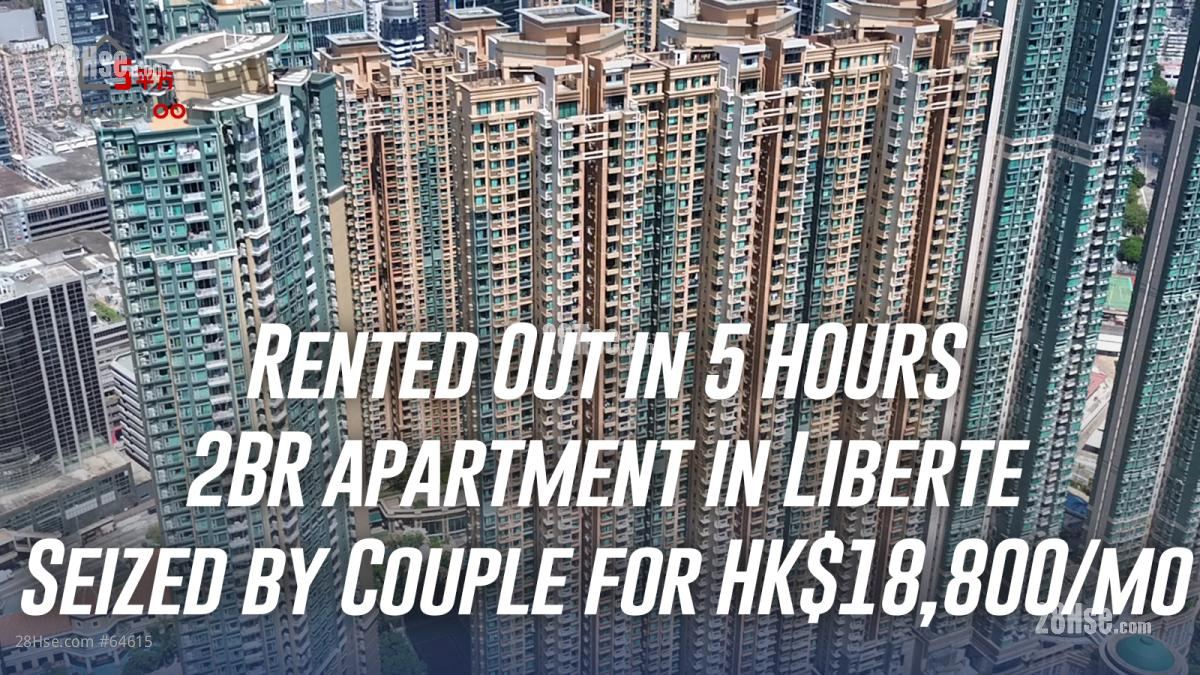 Rented Out in 5 HOURS: 2BR apartment in Liberte Seized by Couple for HK$18,800/Mo