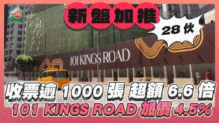 收票逾1000张 超额6.6倍 北角101 KINGS ROAD加价4.5%