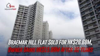 Braemar Hill Flat Sold for HK$26.68M, Owner Gains HK$15.88M After 30 Years