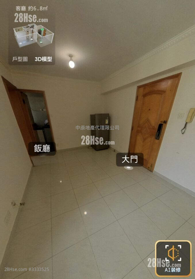 On Ning Garden Rental 2 Bedrooms , 1 Bathroom 431 ft² ( 40.0 m² )