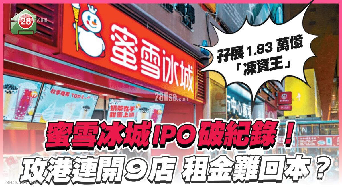 蜜雪冰城IPO破纪录！攻港连开9店，租金难回本？