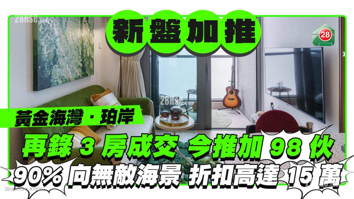黄金海湾．珀岸再录3房成交 今推加98伙90%向无敌海景 折扣高达15万