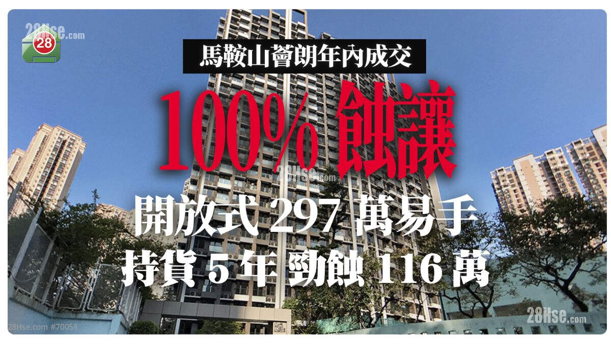 卖亲都蚀｜马鞍山荟朗开放式297万成交  业主蚀116万离场