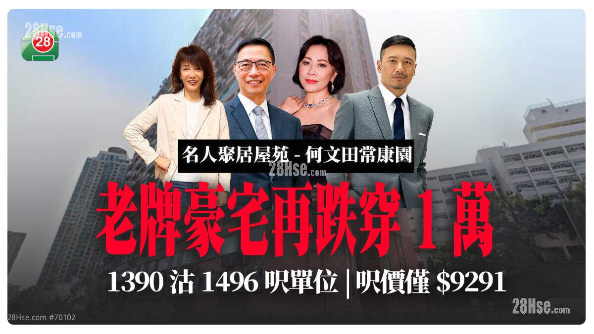 老牌豪宅尺价再跌穿1万｜名人聚居屋苑何文田常康园尺价仅$9,291