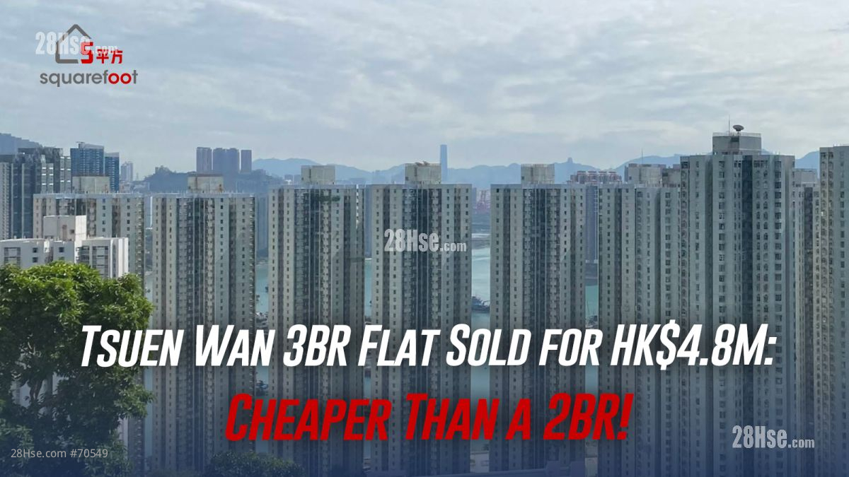 Tsuen Wan 3BR Flat Sold for HK$4.8M: Cheaper Than a 2BR!