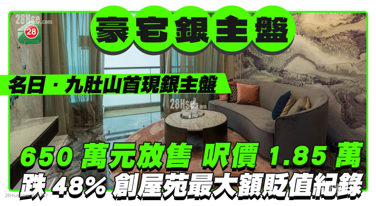 名日．九肚山首现银主盘 1650万元放售尺价1.85万 跌48%创屋苑最大额贬值纪录