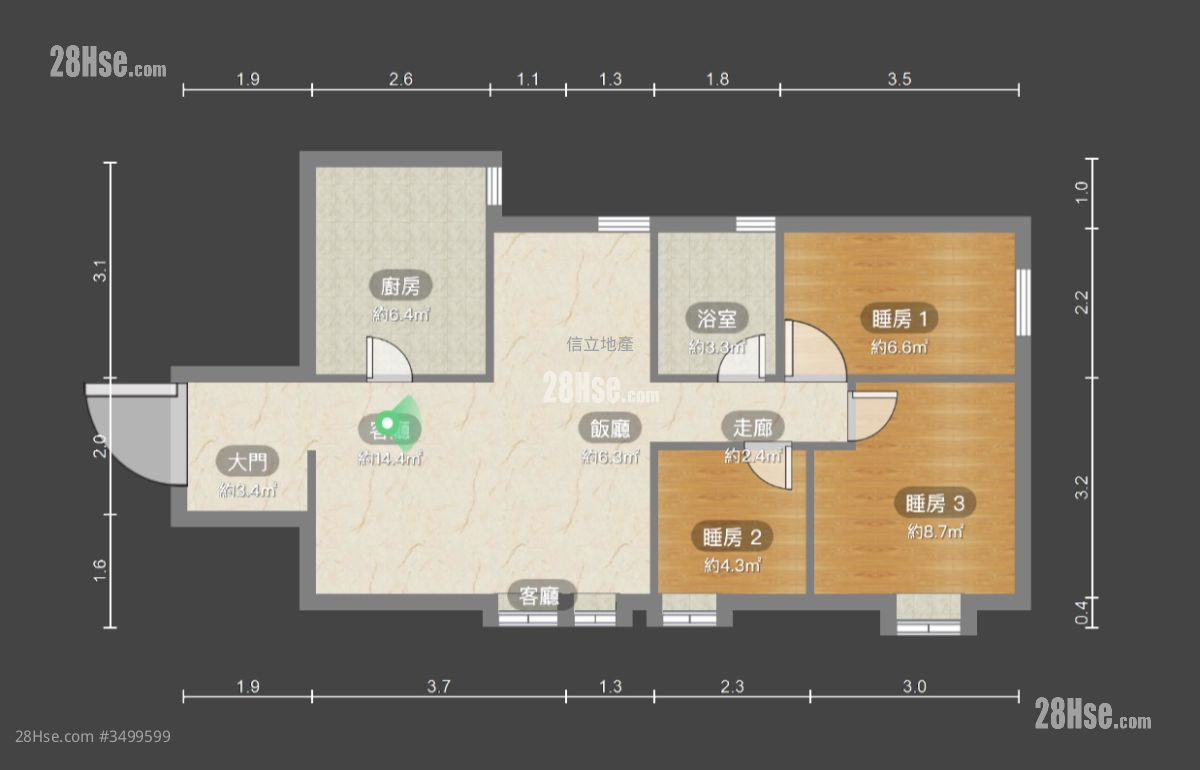 Hollywood Terrace Sell 3 Bedrooms , 1 Bathroom 705 ft² ( 65.5 m² )