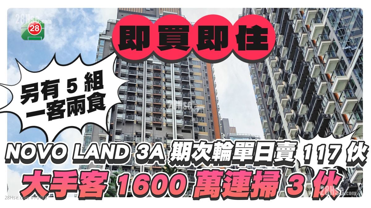 现楼即买即住｜NOVO LAND 3A期次轮单日卖117伙 大手客1600万连扫3伙