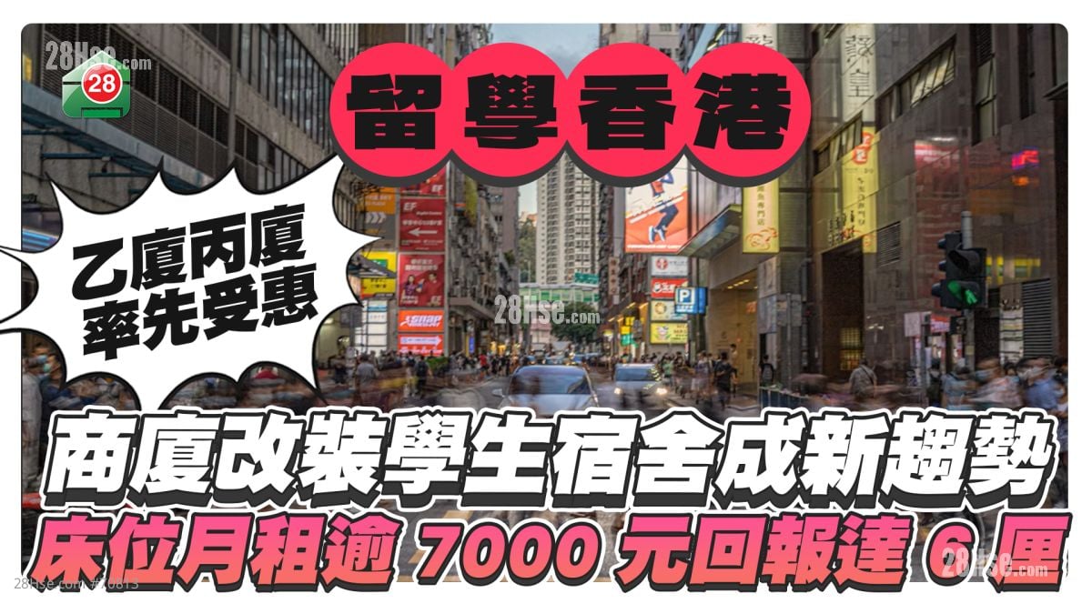 商厦改装学生宿舍成新趋势 床位月租逾7,000元回报达6厘 乙厦丙厦率先受惠