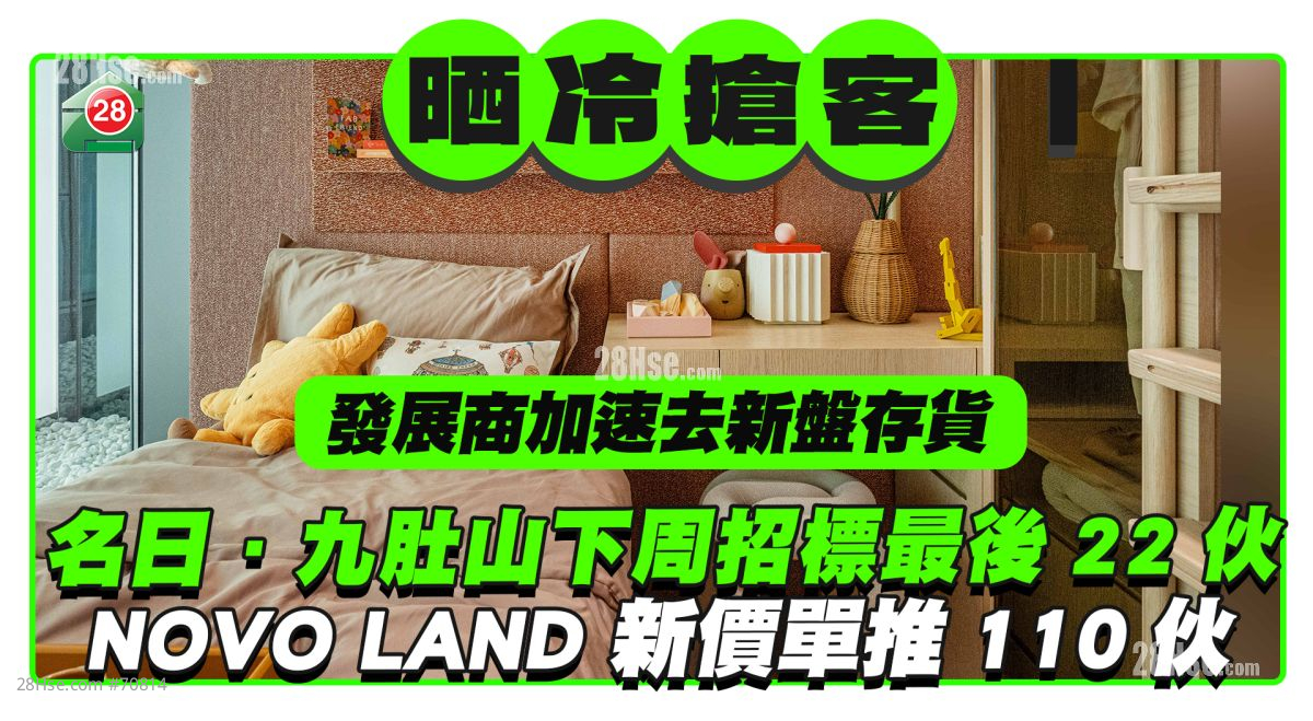 「晒冷」抢客 ｜发展商加速去新盘存货 名日．九肚山下周招标最后22伙   NOVO LAND 新价单推110伙