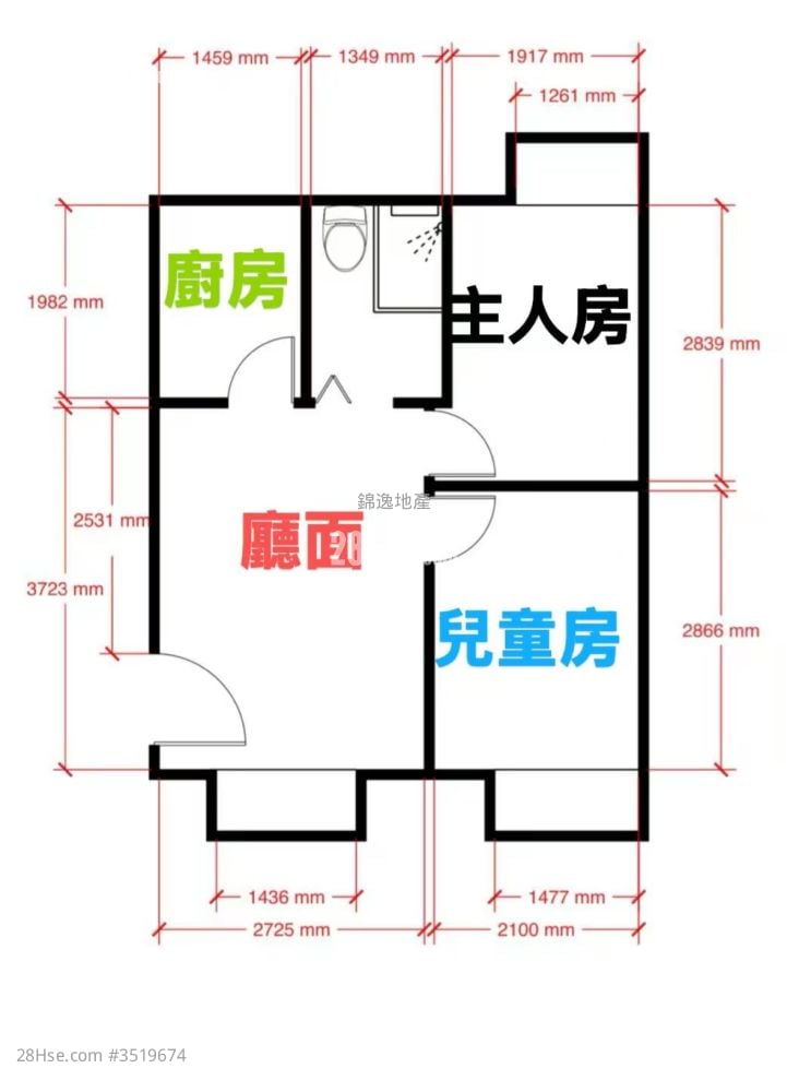 金球阁 售盘 2 房 , 1 浴室 364 平方尺 ( 33.8 平方米 )