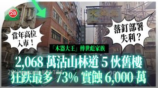 落钉部署失利？「木器大王」傅世彪2,068万沽山林道5伙旧楼 狂跌最多73%实蚀6,000万