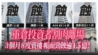 重仓投资者割肉离场  3个月8度卖楼 帐面劲蚀逾1.5亿