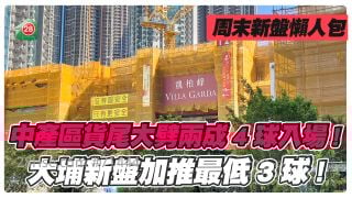 中产区货尾大劈两成4球入场！大埔新盘加推最低3球