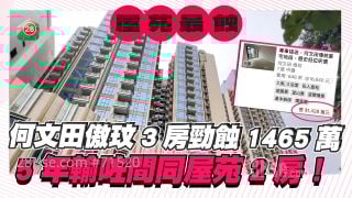 何文田傲玟3房劲蚀1465万 5年输咗间同屋苑2房！