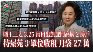 赌王三太3.25万租出凯旋门2房 持屋苑3单位收租 月袋27万