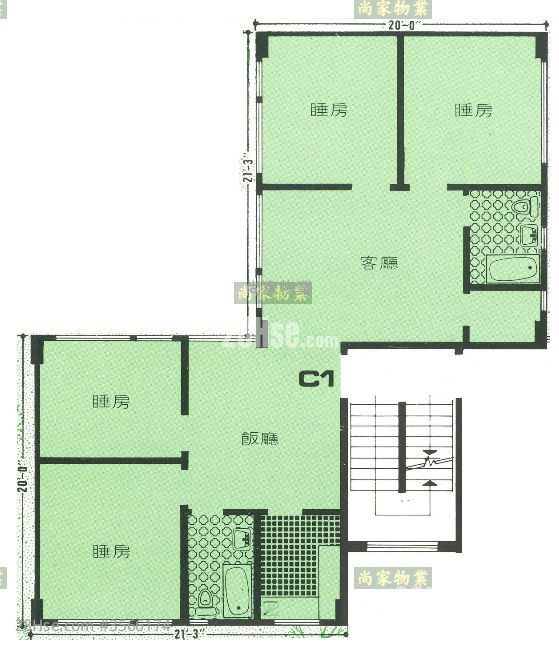 柏雨花园 售盘 3 房 , 1 浴室 859 平方尺 ( 79.8 平方米 )