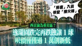 西贡「重灾区」逸珑园跌完再跌蚀让1球 尺价仅仅过1万创新低「捞底」入货惨变「接火棒」