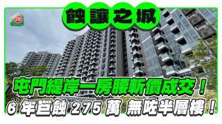 屯门缇岸一房腰斩价成交！6年巨蚀275万 无咗半层楼！