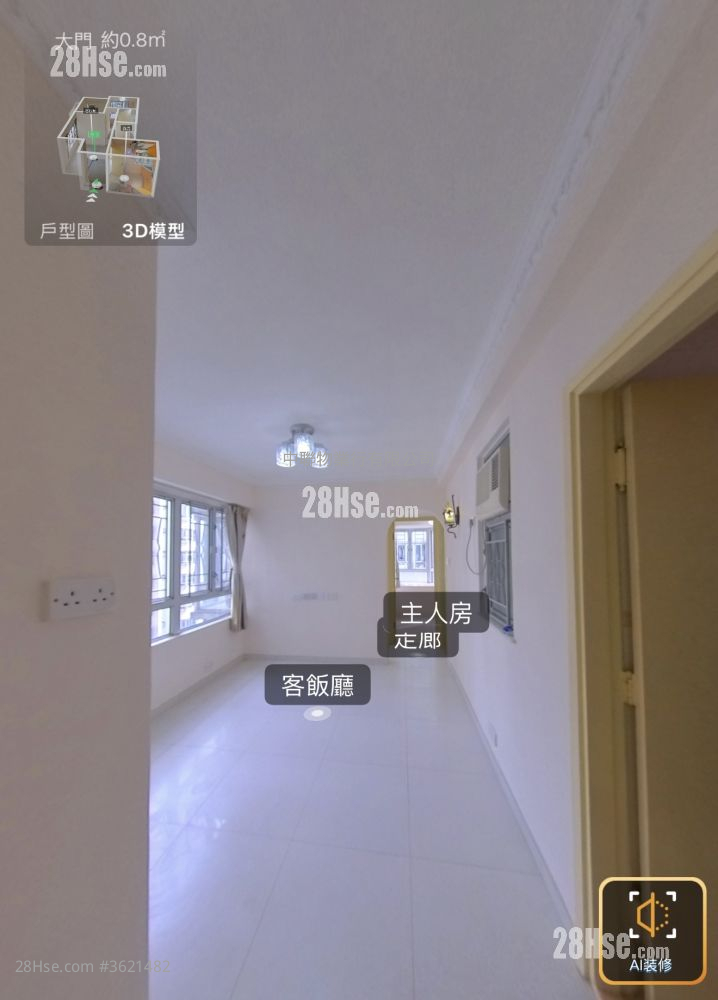 金禧花园 租盘 328 平方尺 ( 30.5 平方米 )