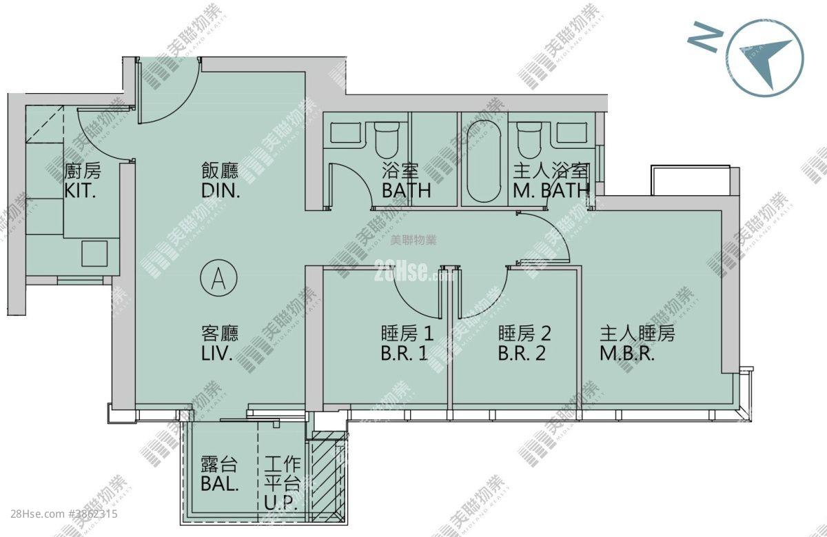 Seasons Place Sell 3 Bedrooms , 2 Bathrooms 665 ft² ( 61.8 m² )