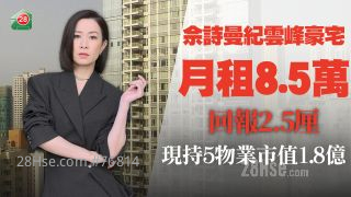 佘诗曼租出跑马地纪云峰豪宅 每月收租8.5万元 回报2.5厘丨现持5物业市值1.8亿