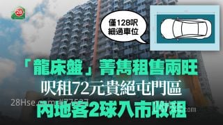 「龙床盘」菁隽租售两旺 尺租72元贵绝屯门区！内地客2球入市收租