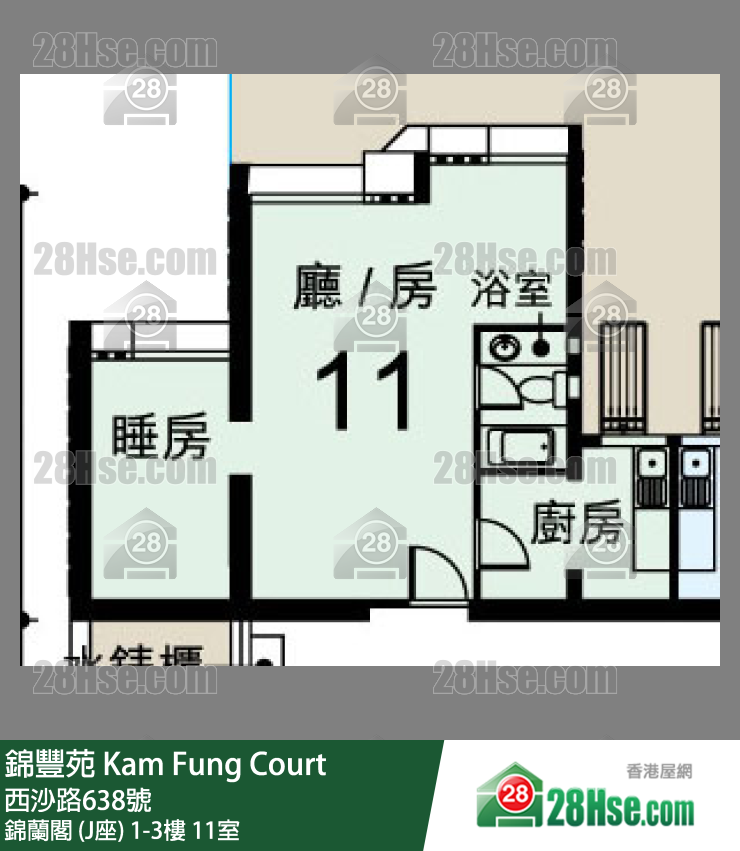 锦丰苑 锦兰阁 (J座)2楼 11室 平面图