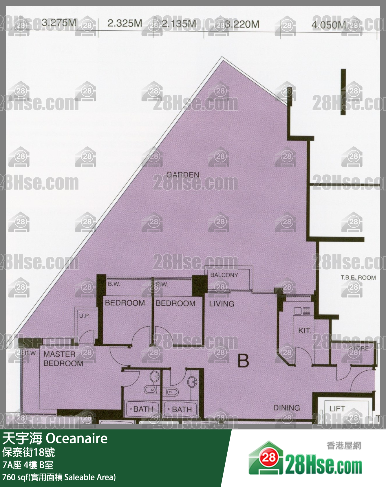 Oceanaire,  Flat B, 4/f, Tower 7a, Building FloorPlan