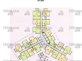 茂林阁 (B座) 1-34楼 平面图
