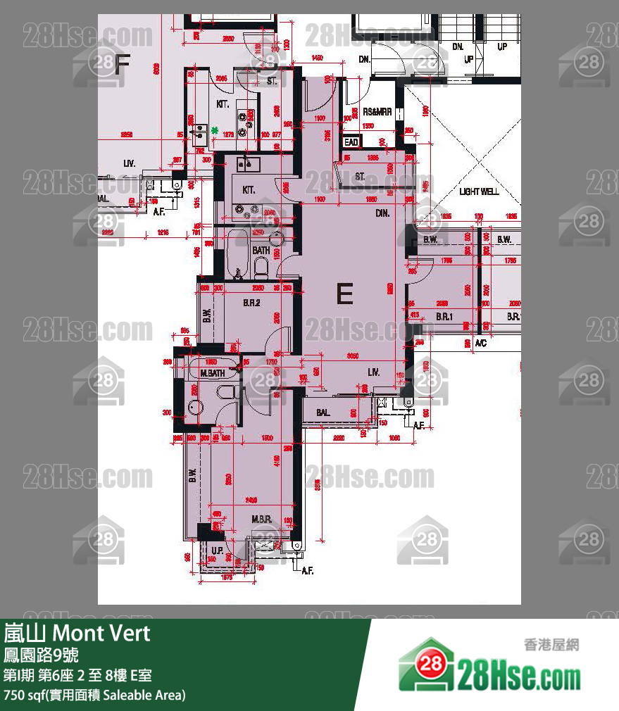 岚山(第1期) 第I期 第6座 2楼 E室 平面图
