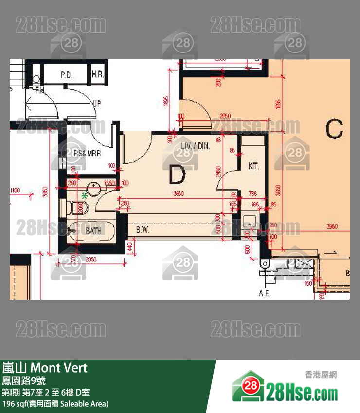 岚山(第1期) 第I期第7座2楼 D室 平面图