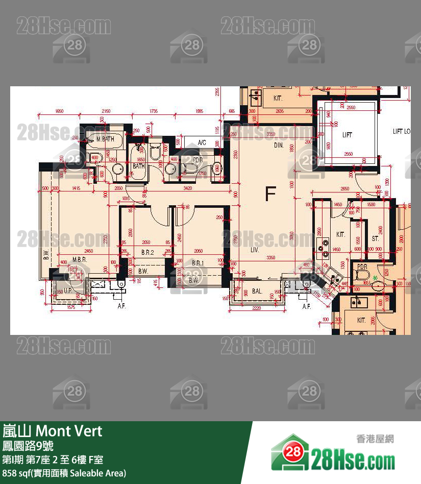 岚山(第1期) 第I期第7座2楼 F室 平面图