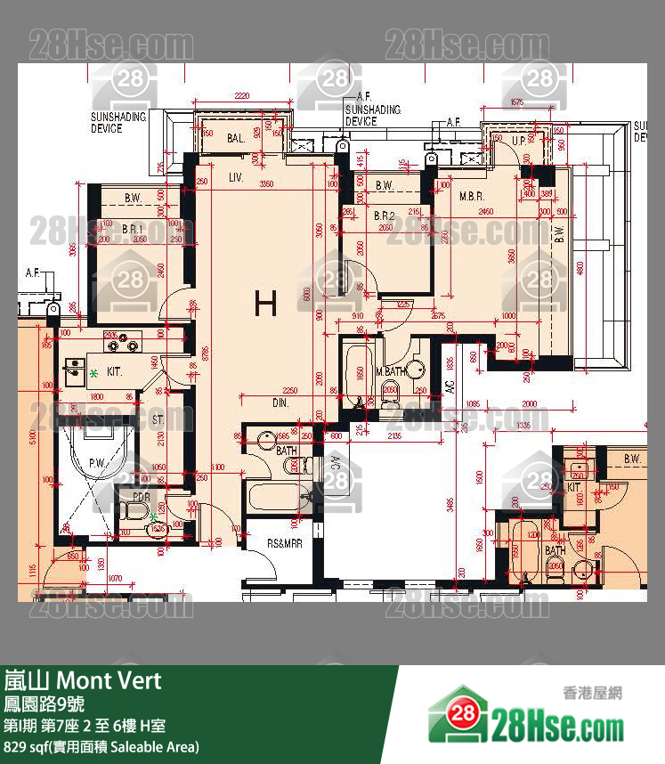 岚山(第1期) 第I期 第7座 2楼 H室 平面图