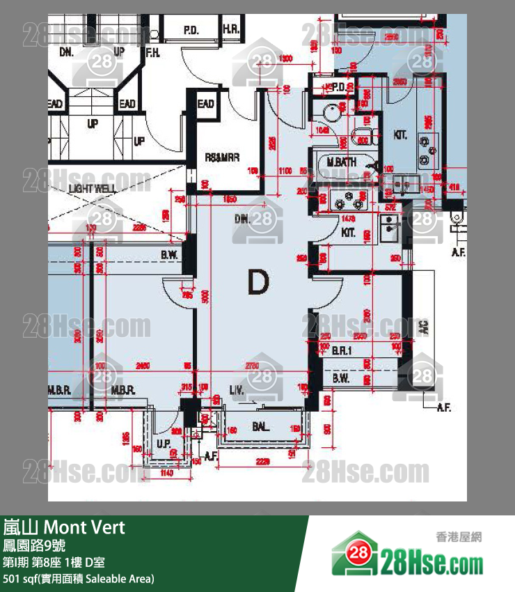 岚山(第1期) 第I期 第8座 1楼 D室 平面图