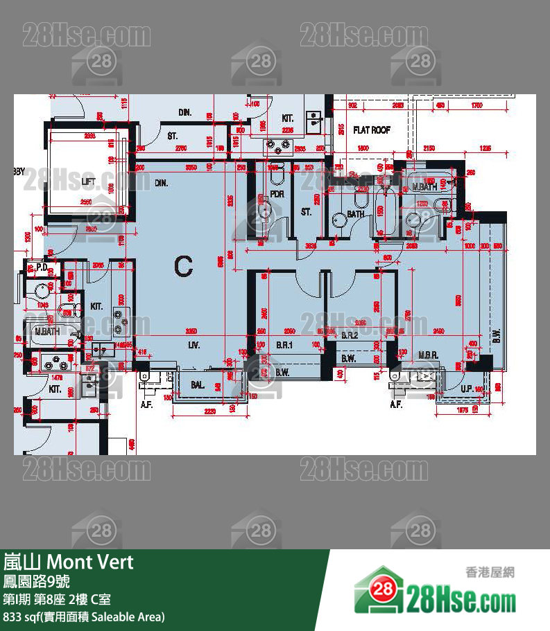 岚山(第1期) 第I期第8座2楼 C室 平面图