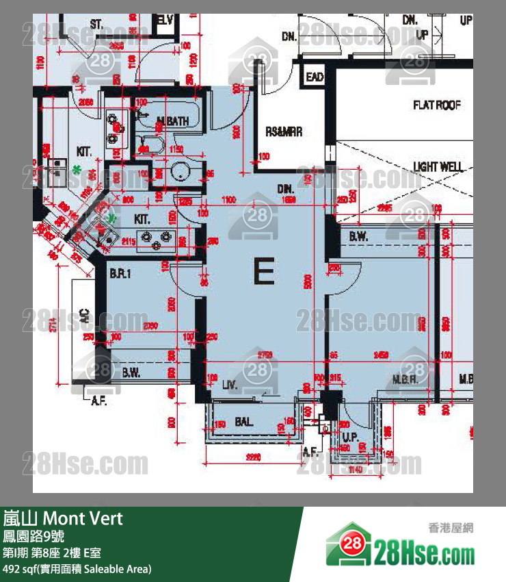 岚山(第1期) 第I期 第8座 2楼 E室 平面图