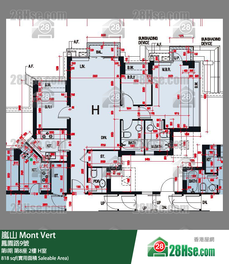 岚山(第1期) 第I期第8座2楼 H室 平面图
