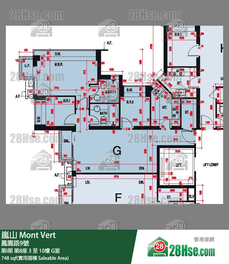 岚山(第1期) 第I期第8座6楼 G室 平面图