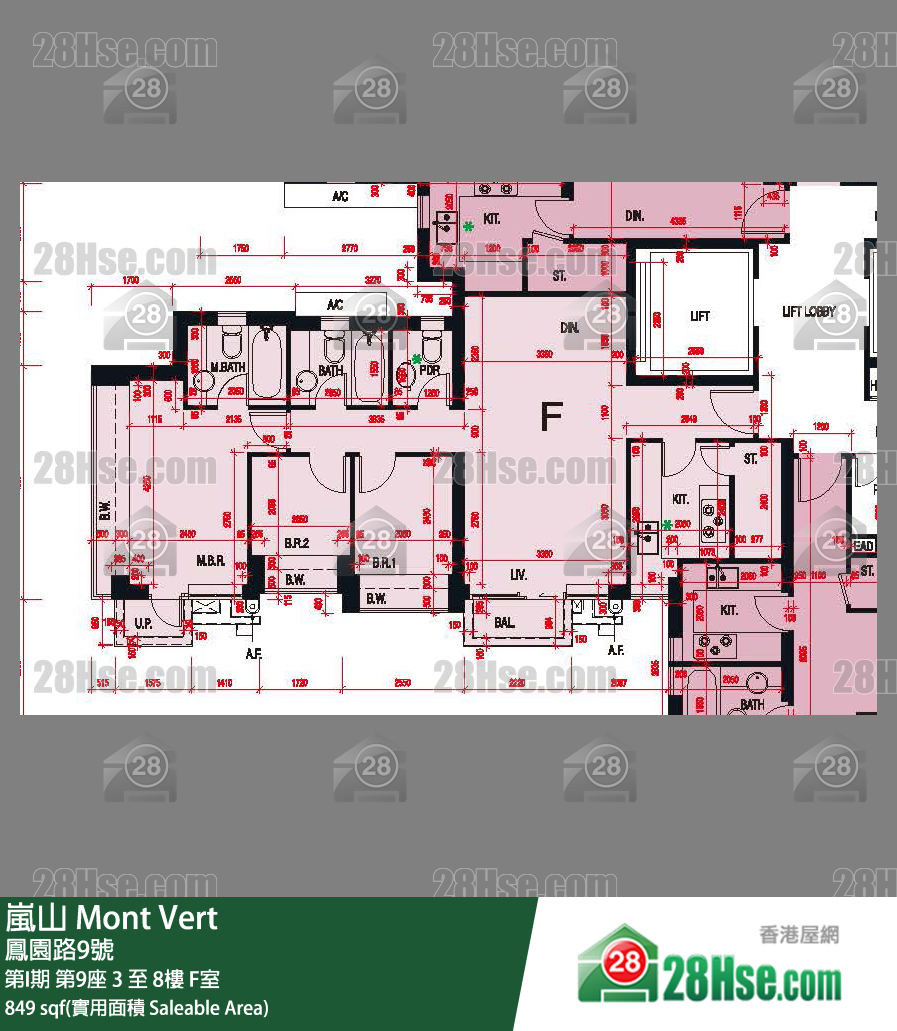 岚山(第1期) 第I期 第9座 6楼 F室 平面图