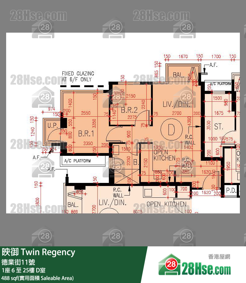 映御 单位平面图(由 28Hse 提供) 映御 单位平面图(由 28Hse 提供)