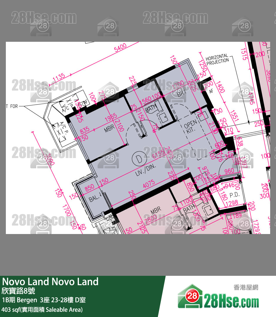 Novo Land 单位平面图(由 28Hse 提供) Novo Land 单位平面图(由 28Hse 提供)