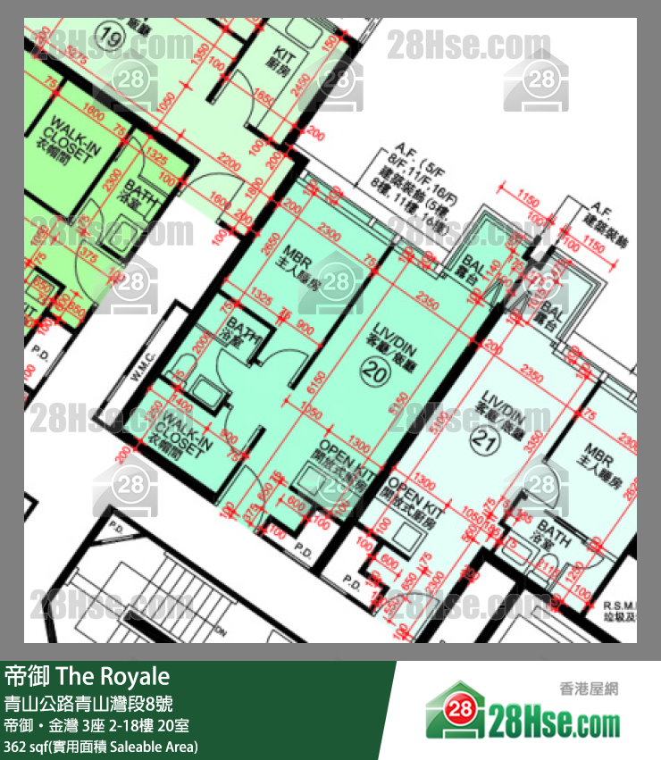 帝御 单位平面图(由 28Hse 提供) 帝御 单位平面图(由 28Hse 提供)