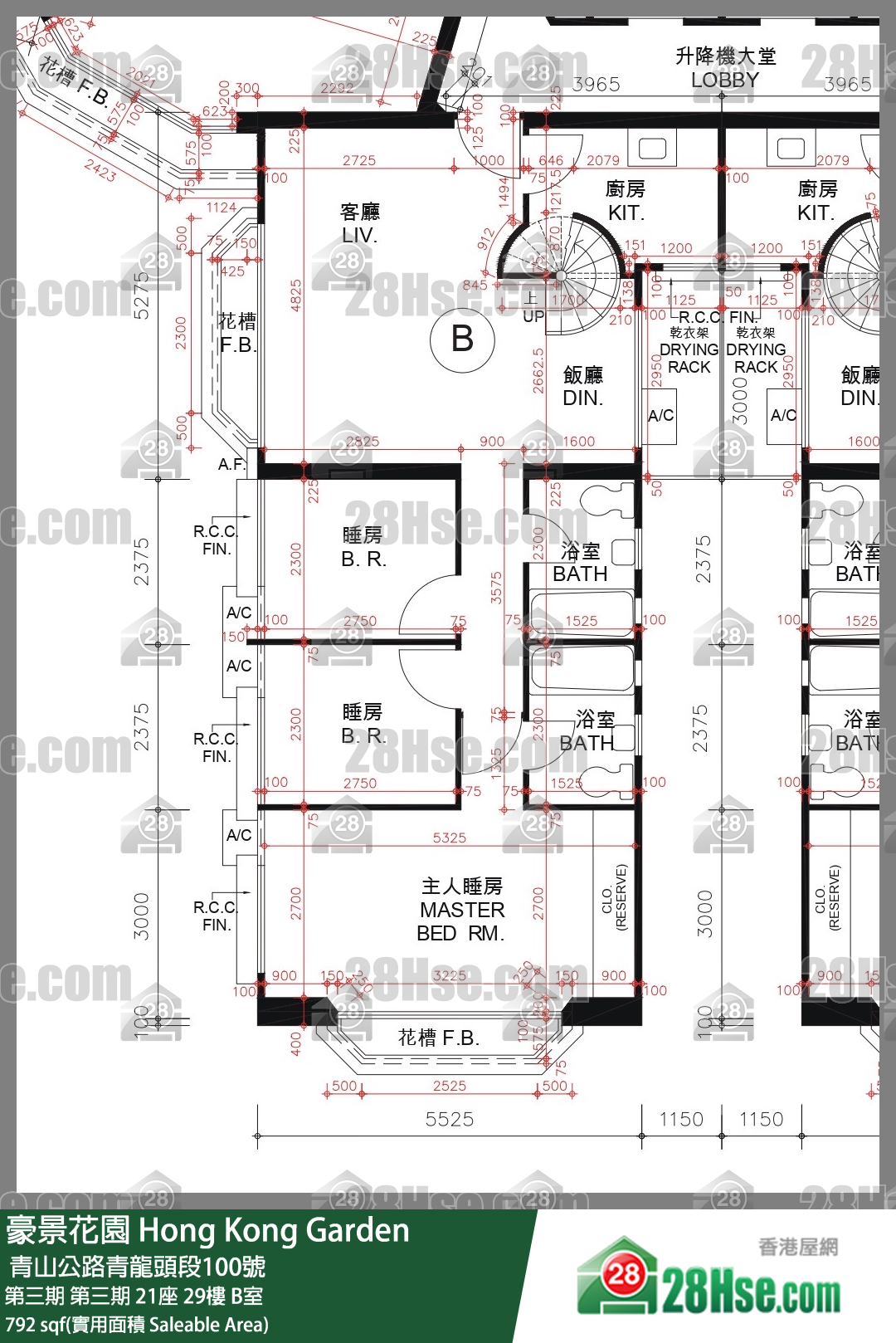 Hong Kong Garden Unit FloorPlan (Provided by 28Hse) Hong Kong Garden Unit FloorPlan (Provided by 28Hse)
