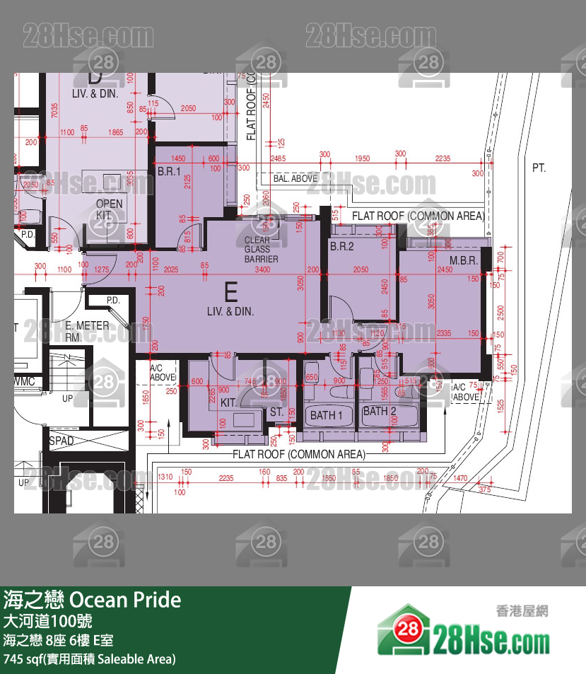 海之恋 海之恋8座6楼 E室 平面图