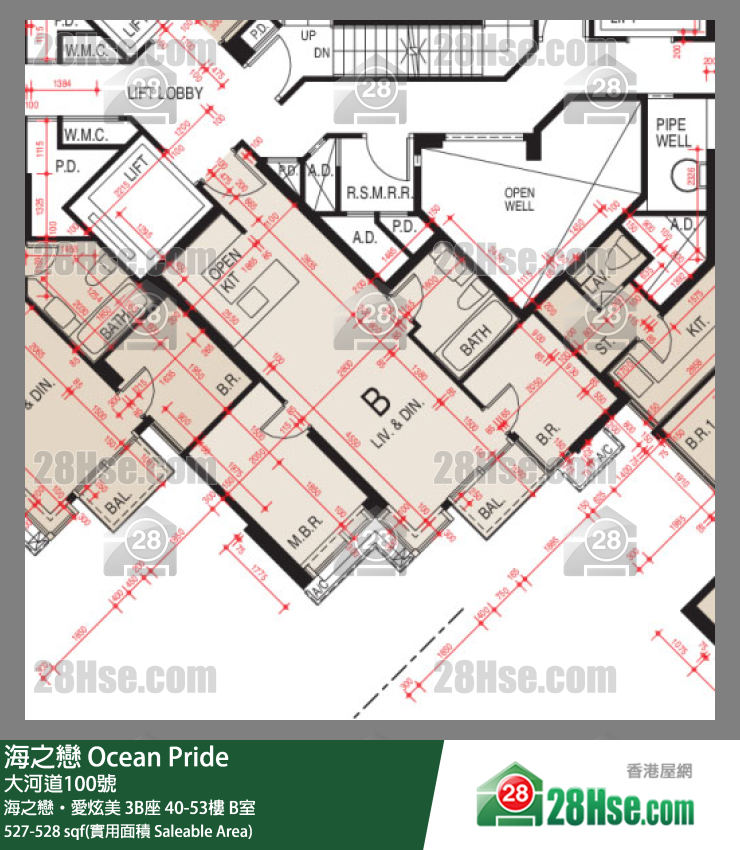 海之恋 单位平面图(由 28Hse 提供) 海之恋 单位平面图(由 28Hse 提供)