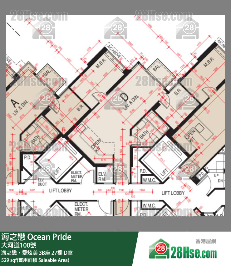 海之恋 单位平面图(由 28Hse 提供) 海之恋 单位平面图(由 28Hse 提供)
