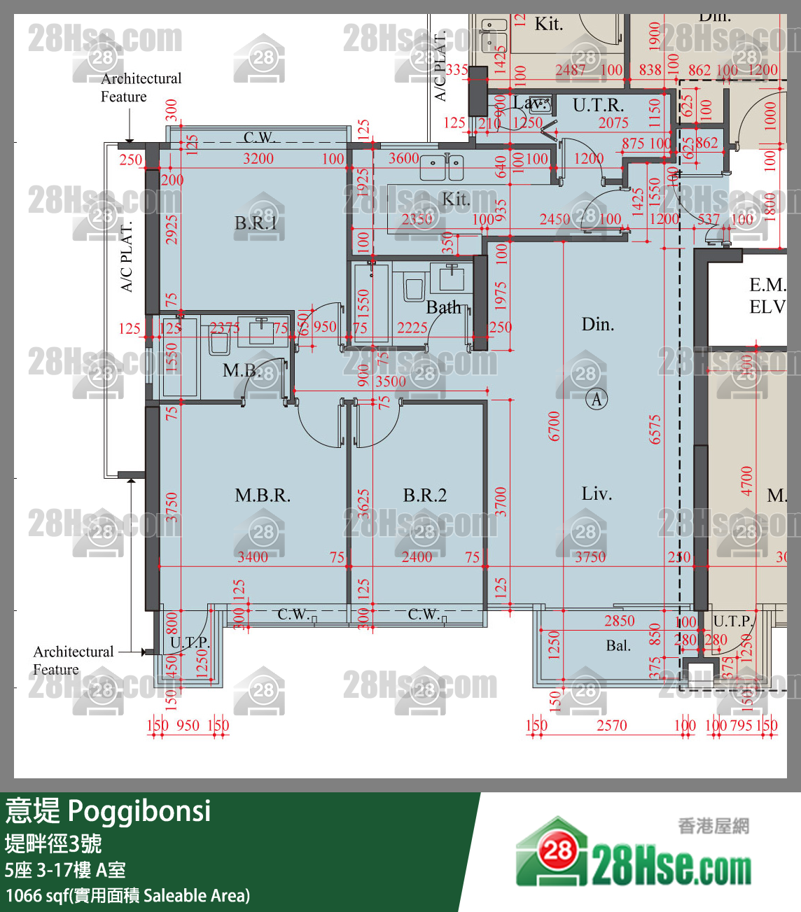意堤 5座15楼 A室 平面图