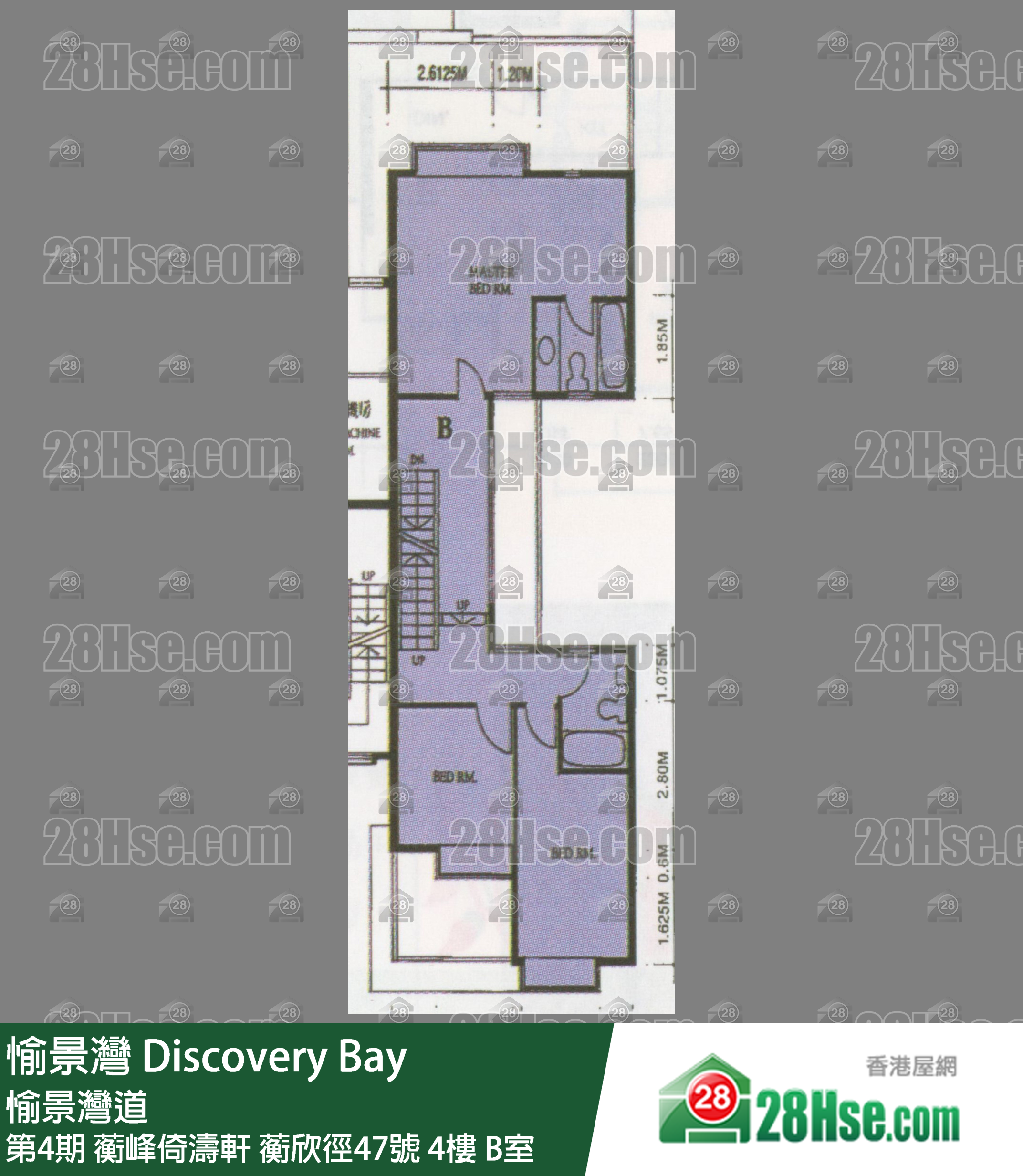 Discovery Bay,  Flat B, 4/f, No.47 Caperidge Drive, Crestmont Villa-peninsula Village  FloorPlan